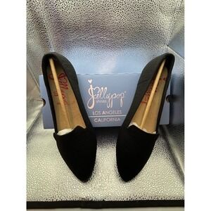 Jellypop Marrianne Black Knitted Pointed Toe Loafers Memory Foam Flats 7.5